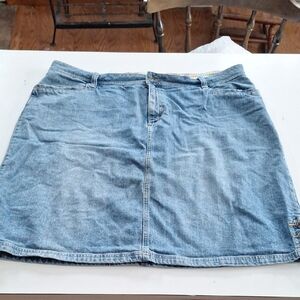 CJ Banks Light Blue Denim Mini Skirt